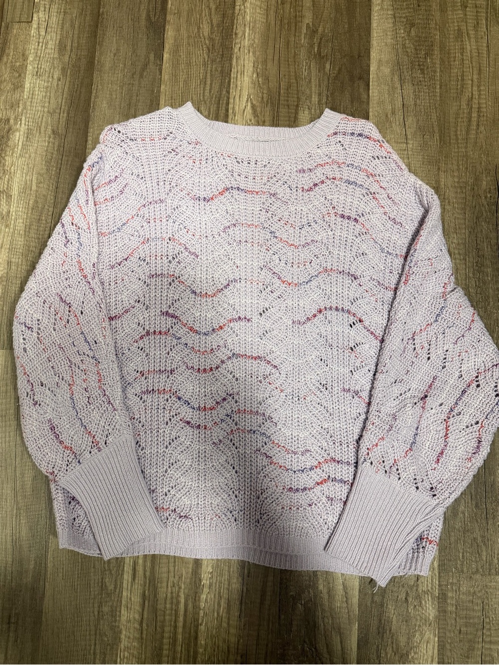 Light Lavender Speckle Knit Crewneck Sweater